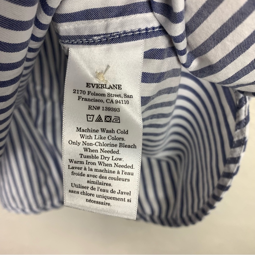 NEW Everlane striped cotton long sleeve top career - Picture 4 of 7